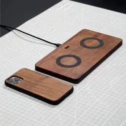 Premium Leather Wireless Charger + Phone Case Bundle